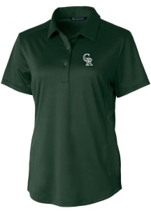 Cutter and Buck Colorado Rockies Womens Green City Connect Prospect Short Sleeve Polo Shirt