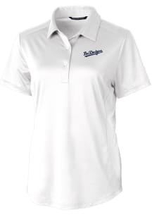 Cutter and Buck Los Angeles Dodgers Womens White City Connect Prospect Short Sleeve Polo Shirt