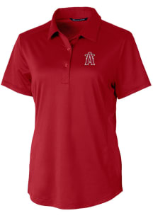 Cutter and Buck Los Angeles Angels Womens Red City Connect Prospect Short Sleeve Polo Shirt