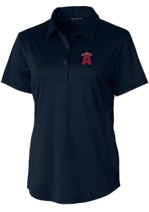 Cutter and Buck Los Angeles Angels Womens Navy Blue City Connect Prospect Short Sleeve Polo Shir..