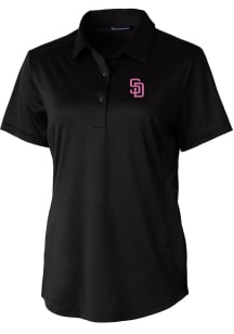 Cutter and Buck San Diego Padres Womens Black City Connect Prospect Short Sleeve Polo Shirt