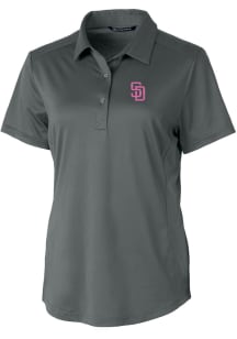 Cutter and Buck San Diego Padres Womens Grey City Connect Prospect Short Sleeve Polo Shirt