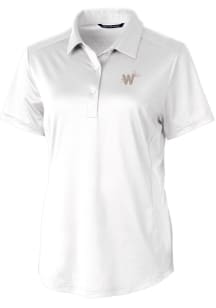Cutter and Buck Washington Nationals Womens White City Connect Prospect Short Sleeve Polo Shirt