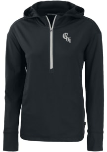 Cutter and Buck Chicago White Sox Womens Black City Connect Daybreak Hood 1/4 Zip Pullover