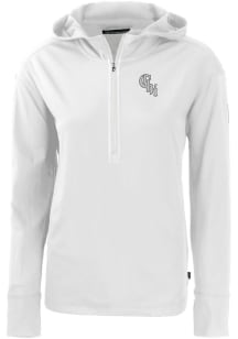 Cutter and Buck Chicago White Sox Womens White City Connect Daybreak Hood 1/4 Zip Pullover