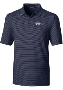 Cutter and Buck Pennsylvania Quakers Mens Navy Blue Forge Pencil Stripe Big and Tall Polos Shirt