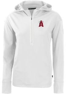 Cutter and Buck Los Angeles Angels Womens White City Connect Daybreak Hood 1/4 Zip Pullover
