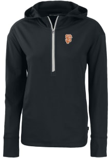 Cutter and Buck San Francisco Giants Womens Black City Connect Daybreak Hood 1/4 Zip Pullover