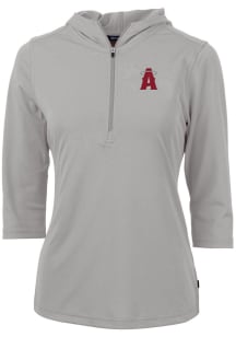 Cutter and Buck Los Angeles Angels Womens Grey City Connect Virtue Eco Pique Hooded Sweatshirt