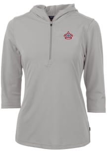 Cutter and Buck Miami Marlins Womens Grey City Connect Virtue Eco Pique Hooded Sweatshirt
