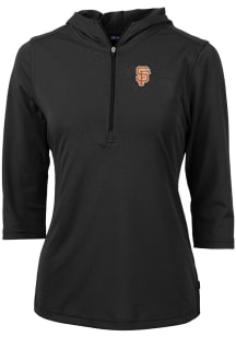 Cutter and Buck San Francisco Giants Womens Black City Connect Virtue Eco Pique Hooded Sweatshir..