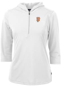 Cutter and Buck San Francisco Giants Womens White City Connect Virtue Eco Pique Hooded Sweatshir..
