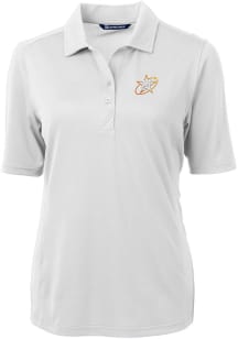 Cutter and Buck Houston Astros Womens White City Connect Virtue Eco Pique Short Sleeve Polo Shir..