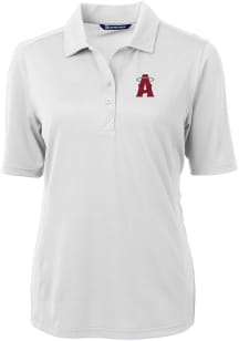 Cutter and Buck Los Angeles Angels Womens White City Connect Virtue Eco Pique Short Sleeve Polo ..