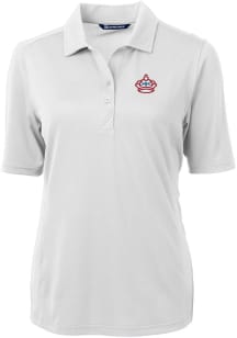 Cutter and Buck Miami Marlins Womens White City Connect Virtue Eco Pique Short Sleeve Polo Shirt