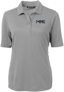 Cutter and Buck Milwaukee Brewers Womens Grey City Connect Virtue Eco Pique Short Sleeve Polo Sh..
