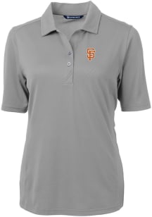 Cutter and Buck San Francisco Giants Womens Grey City Connect Virtue Eco Pique Short Sleeve Polo..