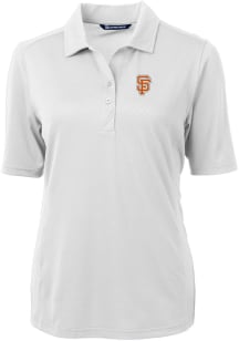 Cutter and Buck San Francisco Giants Womens White City Connect Virtue Eco Pique Short Sleeve Pol..