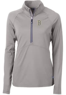 Cutter and Buck Boston Red Sox Womens Grey City Connect Adapt Eco 1/4 Zip Pullover