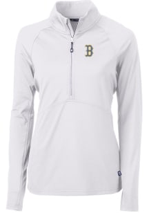 Cutter and Buck Boston Red Sox Womens White City Connect Adapt Eco 1/4 Zip Pullover