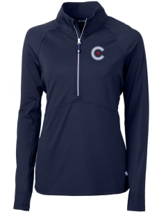 Cutter and Buck Chicago Cubs Womens Navy Blue City Connect Adapt Eco 1/4 Zip Pullover