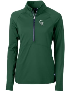 Cutter and Buck Colorado Rockies Womens Green City Connect Adapt Eco 1/4 Zip Pullover