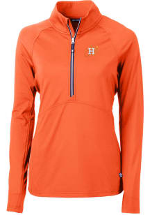 Cutter and Buck Houston Astros Womens Orange City Connect Adapt Eco 1/4 Zip Pullover