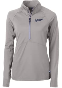 Cutter and Buck Los Angeles Dodgers Womens Grey City Connect Adapt Eco 1/4 Zip Pullover