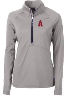 Cutter and Buck Los Angeles Angels Womens Grey City Connect Adapt Eco 1/4 Zip Pullover