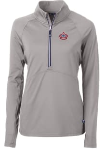Cutter and Buck Miami Marlins Womens Grey City Connect Adapt Eco 1/4 Zip Pullover