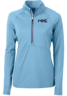 Cutter and Buck Milwaukee Brewers Womens Light Blue City Connect Adapt Eco 1/4 Zip Pullover