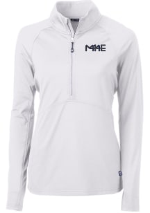 Cutter and Buck Milwaukee Brewers Womens White City Connect Adapt Eco 1/4 Zip Pullover