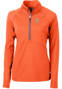 Cutter and Buck San Francisco Giants Womens Orange City Connect Adapt Eco 1/4 Zip Pullover