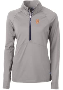 Cutter and Buck San Francisco Giants Womens Grey City Connect Adapt Eco 1/4 Zip Pullover