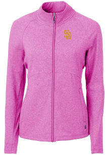 Cutter and Buck San Diego Padres Womens Pink City Connect Adapt Eco Light Weight Jacket