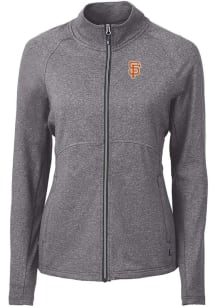 Cutter and Buck San Francisco Giants Womens Black City Connect Adapt Eco Knit Light Weight Jacke..