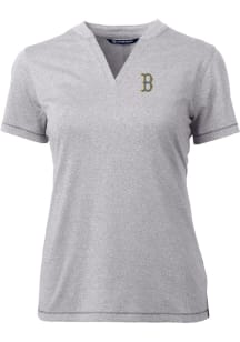 Cutter and Buck Boston Red Sox Womens Grey City Connect Forge Short Sleeve T-Shirt