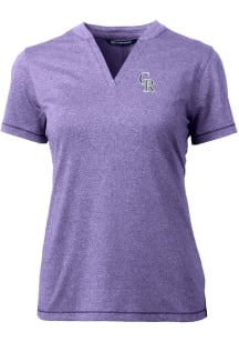 Cutter and Buck Colorado Rockies Womens Purple City Connect Forge Short Sleeve T-Shirt