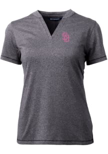 Cutter and Buck San Diego Padres Womens Charcoal City Connect Forge Short Sleeve T-Shirt