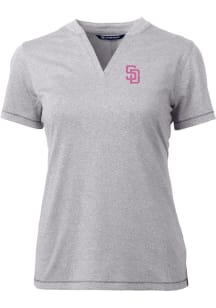 Cutter and Buck San Diego Padres Womens Grey City Connect Forge Short Sleeve T-Shirt