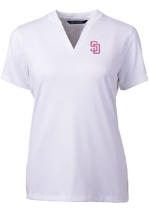 Cutter and Buck San Diego Padres Womens White City Connect Forge Short Sleeve T-Shirt