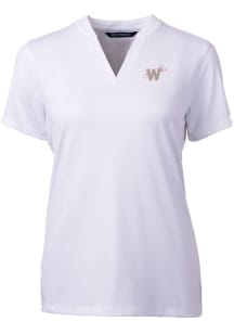 Cutter and Buck Washington Nationals Womens White City Connect Forge Short Sleeve T-Shirt