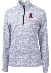 Cutter and Buck Los Angeles Angels Womens Charcoal City Connect Traverse 1/4 Zip Pullover