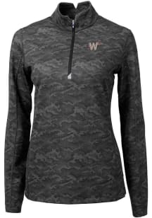 Cutter and Buck Washington Nationals Womens Black City Connect Traverse 1/4 Zip Pullover