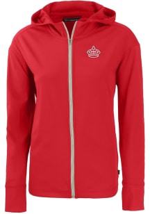 Cutter and Buck Miami Marlins Womens Red City Connect Daybreak Light Weight Jacket