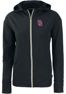 Cutter and Buck San Diego Padres Womens Black City Connect Daybreak Light Weight Jacket
