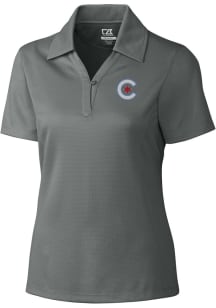 Cutter and Buck Chicago Cubs Womens Grey City Connect Drytec Genre Short Sleeve Polo Shirt