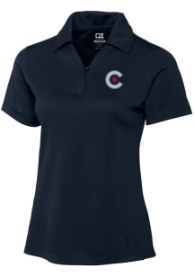 Cutter and Buck Chicago Cubs Womens Navy Blue City Connect Drytec Genre Short Sleeve Polo Shirt