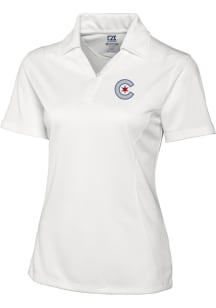 Cutter and Buck Chicago Cubs Womens White City Connect Drytec Genre Short Sleeve Polo Shirt
