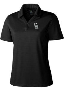 Cutter and Buck Colorado Rockies Womens Black City Connect Drytec Genre Short Sleeve Polo Shirt
